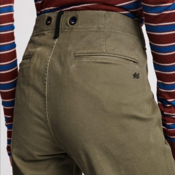 NWT $225 Rag + Bone Buckley Chino with Raw Hem in Olive - size 25! - Picture 4 of 13